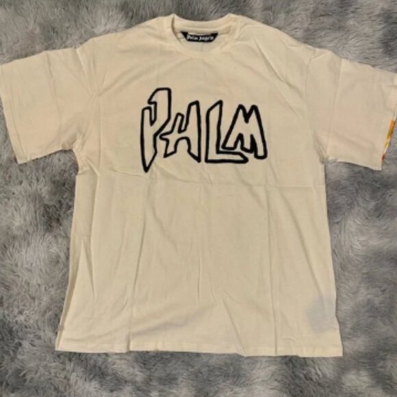 Palm Angels Garment Dye Palm Graffiti Flames T-Shirt Size Medium or Large - Picture 1 of 4